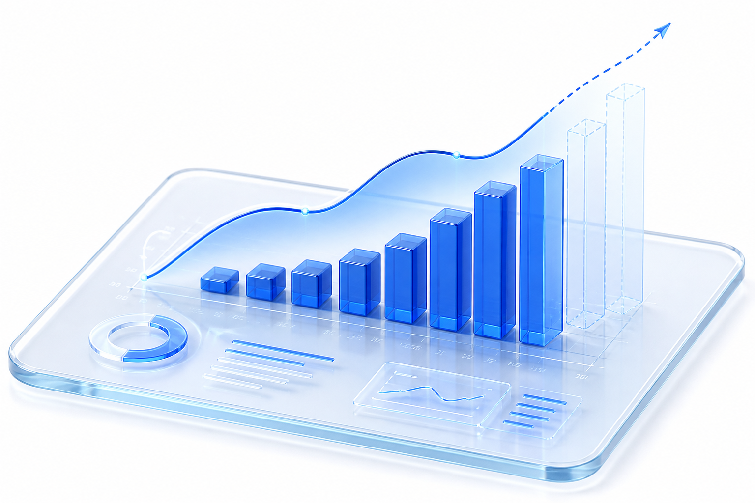 3D predictive AI forecast chart